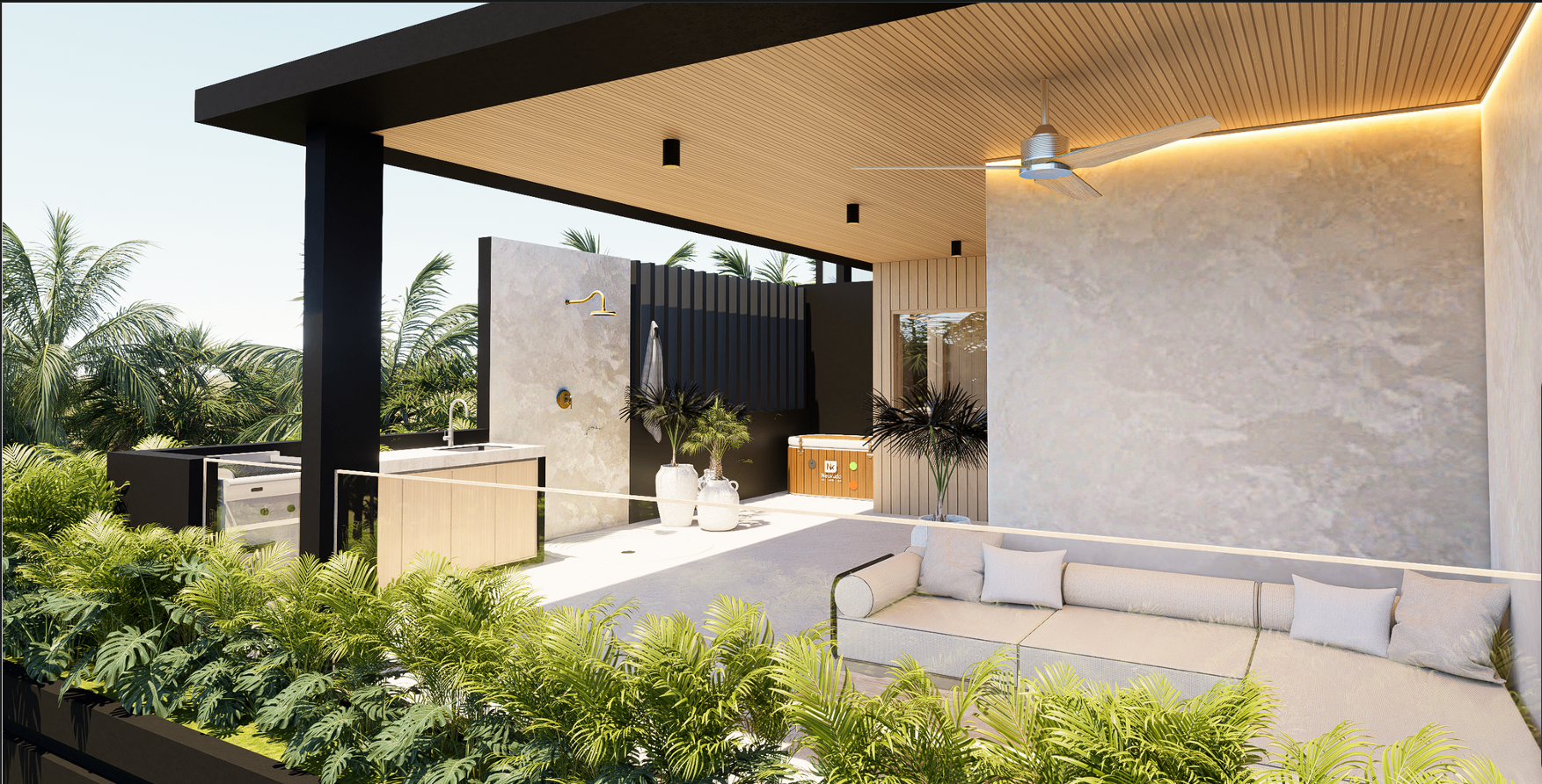 Bali villa katusealune puhkeala